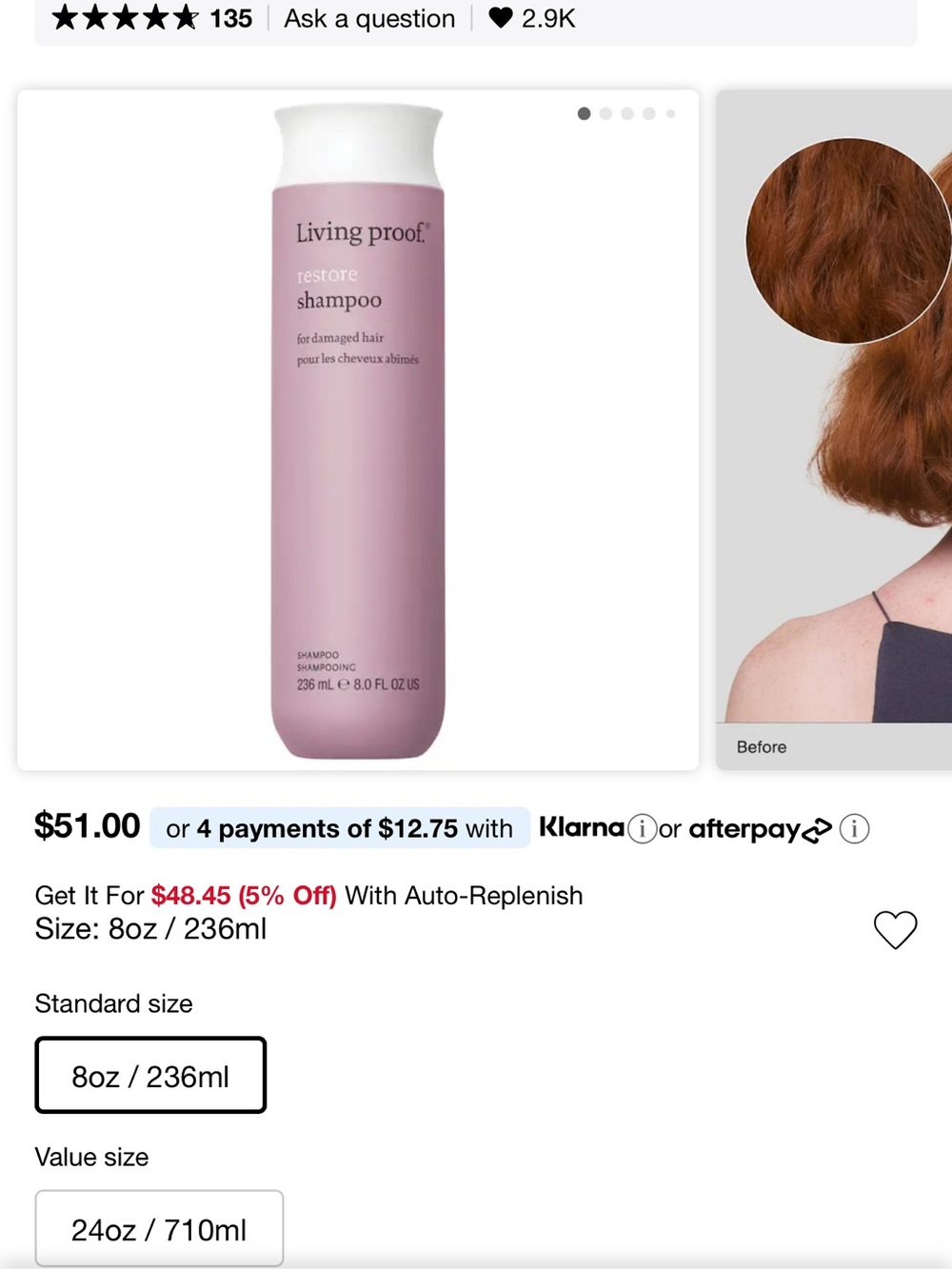 Living Proof Restore Shampoo - Light Pink Bottle